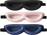 Sleep Masks for Petite Face Small Head, 3 Pack Stitched Eye Masks with Contoured Cups for Women Kids V1188-WTJ-LZZ-01370