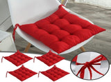 Tufted Memory Foam Chair Cushions 16x16 Inch-Overstuffed,Non-Slip Backing,and Ties for Indoor and V1366-AZ2-W-16407