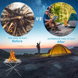1 Piece Foldable Outdoor Fire Pit, Stainless Steel Mesh Wood-Burning Campfire Grill for Camping, V1189-LC-HW-00258