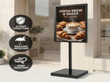 A1 Frame Pedestal Sign Holder Poster Stand Display Board Double Sided 60x90cm SIB-H165-A1-BK