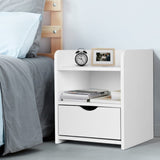 Artiss Bedside Table 1 Drawer with Shelf - FARA White FURNI-C-BS-TOGO-WH