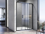 120-130cm Adjustable Wall to Wall Sliding Glass Shower Door in Black V63-846981