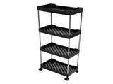 Rolling Cart Widened PP Stainless Steel 4 Tier with Wheels Storage Trolley for Bathroom Toilet V1294-YM0901-3117240164312