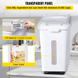 VEVOR Ingredient Storage Bin, 11.4 Gallon Capacity Shelf Ingredient Bin, 280 Cup Flour Bins on V952-SLMTBDDWC50LYW8LNV0