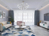 200x300cm Large Floor Blue Triangle Rug Modern Area Carpet for Bedroom & Lounge V63-838341