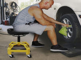 Rolling Garage Stool, 300LBS Capacity, Adjustable Height from 24 in to 28.7 in, Mechanic Seat with V952-HSGLJGCKXCDBDZBARV0