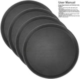 14-Inch Round Non-Slip Serving Tray Set 4Pack Rubber Surface Drink & Meal Carrier for Home, Caf & V1258-DP02-C-2108
