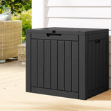 Gardeon Outdoor Storage Box 118L Container Lockable Garden Toy Tool Shed Black OSB-C-118L-BK