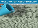 Sage Bathroom Rugs, Bath Mat Set of 2 Extra Thick Chenille Striped Pattern Shaggy Rugs for Room, Non V1259-DP01-A-4428