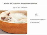 L Size 60x75cm Grey Oval Pet Bed - Arctic Fleece and PP Cotton - Thickened Warmth, Non-Slip Base, V888-ELOSUNG53936