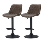 Artiss 2x Bar Stools Gas Lift Vintage Leather Brown BA-K-9976-BRX2