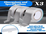 3 Roll Double Conductive Fabric Tape Cloth Adhesive Roll 1in 100ft V1259-DP01-A-1218