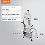 650W Commercial Electric Meat Bandsaw Stainless Steel Bone Sawing Machine V952-TMSJGJ650WL0WFZMWV3