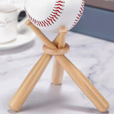 8 Sets Baseball Stand Baseball Holders for Balls Baseball Bat Wooden Stand Holder V1370-AZ4-11969