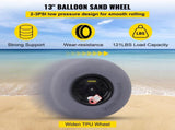 Beach Balloon Wheels, 13" Sand Tires with 32" Stainless Steel Axle, TPU Cart Tires for Kayak Dolly, V952-STLYCDZCBDD124PPJV0