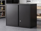 Giantz Steel Tool Cabinet Wall Mount Adjustable Shelf Garage Storage Lockable Black TC-STA-2D-BK