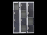 12-Door Locker for Office Gym Shed School Home Storage - Standard Lock with Keys V63-839011