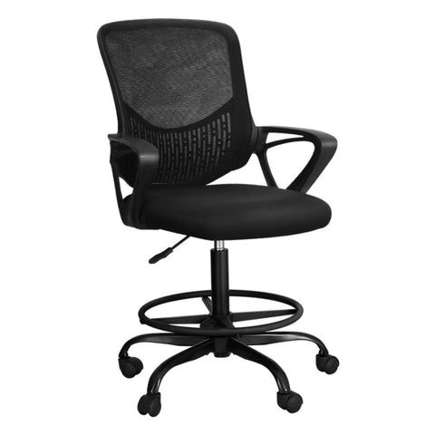 Artiss Office Chair Drafting Stool Computer Standing Desk Mesh Chairs Black OCHAIR-H-DRAF-BK