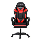 Artiss 6 Point Massage Gaming Office Chair 7 LED Footrest Red MOC-GC-6P-LED-BK-RD