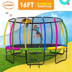 Kahuna Trampoline 16 ft with Basketball Set - Rainbow TRA-KAH-16-RB-BB