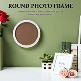Set of 8 Round Picture Frames, Transparent Plastic Desk Photo Display Decor V1370-AZ4-17273