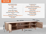 Rattan TV Stand, Mid Century Modern TV Stand for 75 inch TV, Boho Rattan TV Cabinet with Build-in V952-TBDSJ66INCHEOANELV3