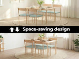 Artiss Dining Table and Chairs Set of 5 Compact Kitchen Furniture Natural Light Green DSET-U-5279-GN
