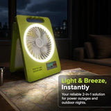2-in-1 Solar Fan & LED Light - 2400mAh Power Bank, Type-C Solar Charging Foldable Portable Lantern V1107-736-95657