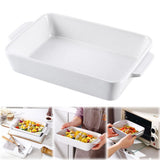 Small White Ceramic Casserole Dish for Oven, 1 Piece Ceramic Baking Dish, Lasagna Pan, Microwave V1370-AZ4-17176