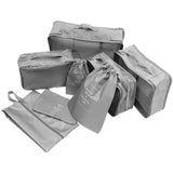8-Piece Grey Travel Packing Organizers Set with Compression Bags for Efficient Luggage Storage V1366-AZ2-W-20688