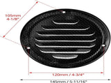 4" Black Soffit Vent Cover with Screen Mesh, 10 Pack Round Metal Air Vent Louver, 5-11/16" Diameter V1258-DP02-C-2144