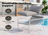 Gardeon Outdoor Bistro Set 3 Piece Patio Furniture Conversation Table and Chairs Grey ODF-BISTRO-STL-GR