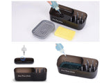 3-in-1 Multi-functional Soap Box with Sponge Holder Hollow Drain Pan Instant Refill Countertop Sink V1263-JX-2532