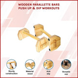 Wooden Parallette Bars Push Up & Dip Workouts V63-822501