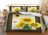 Golden Girasole Summer Bloom Quilt / Doona / Duvet Cover set V745-AQ043887Q3