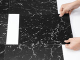 Self Adhesive Vinyl Floor Tiles 12 x 12 inch, 50 Tiles 1.5mm Thick Peel & Stick, Black Marble V952-ZZYXJDDHDLS5QZJSXV0