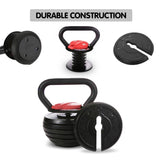 Powertrain Adjustable Kettlebell Weights Dumbbell - 18kg AKB-18-BKRD