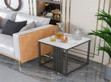 Premium Natural Marble Texture Side End Table Coffee Table Large Bedside Table V767-JJ-XZ877