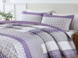 Bohemian Purple and White Quilted Bedspread or Coverlet Set and matching pillowcases V745-MAC080664Q13U