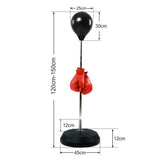 Free-Standing Boxing Set: PU Punching Ball & Boxing Gloves V196-BST180