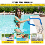 Pool Rail 32x23 Pool Railing 304 Stainless Steel 250LBS Load Capacity Silver Rustproof Pool Handrail V952-BXGYCFS3W32X23YC1V0
