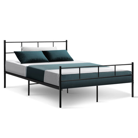 Artiss Bed Frame Double Metal Bed Frames SOL MBED-C-SOL-D-BK