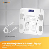 Bluetooth Smart Body Fat Scale White - Digital BMI Weight USB Recharge with App V238-SUPDZ-41075111297104
