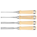 4pcs/set Wood Carving Chisel Flat Blade DIY Woodworking Hand Tool Chrome Vanadium Steel V1294-YM0901-3114200099211