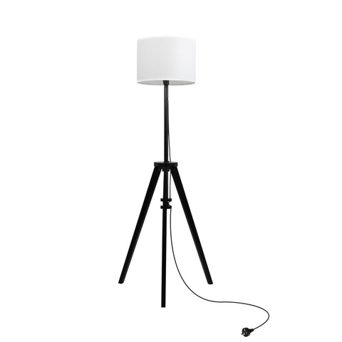 EMITTO Wooden Floor Lamp Modern Tripod Black LI0566-BK