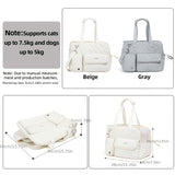Gray White cat carrier bag, cat transportation, quilted cat carrier, cat travel, pet care, cat V1106-135-BLA-22777
