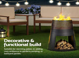 Grillz Fire Pit Deep Bowl Iron Outdoor Fireplace FPIT-BBQ-5473-BK