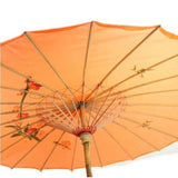6x PARASOL UMBRELLA Chinese Japanese Bamboo Flower Pattern 80cm Large BULK - Orange V563-6XBR-PARUMB-ORG