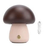 Small Wood Mushroom Lamp Night Light Cordless Bedside Touch Lamp USB Rechargeable 450mAh Battery Eye V1294-YM0901-3119240147011