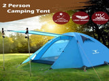 2 Person Portable Outdoor Lightweight Cycling Hiking Backpacking Camping Waterproof Tent - Blue V610-TEN-C2001-BLU